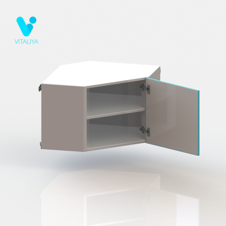 ВИТАЛИЯ Н2 ЛЮКС угловой — Навесной медицинский шкаф металлическая дверца