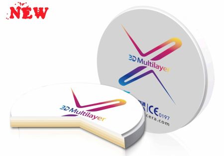 XTCERA ZrO2 – Циркониевый диск 3D Многослойный (98,5 мм, толщина диска 16 мм)