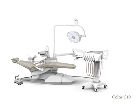 SILVERFOX 8000C-CMS0 Implant – Стоматологическая установка с подкатным блоком врача и с мягкой обивкой