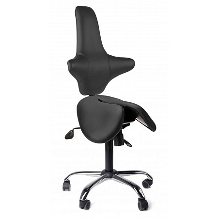 Gravitonus EZDuo Back - эргономичный стул-седло врача-стоматолога со спинкой, двуразделенное седло