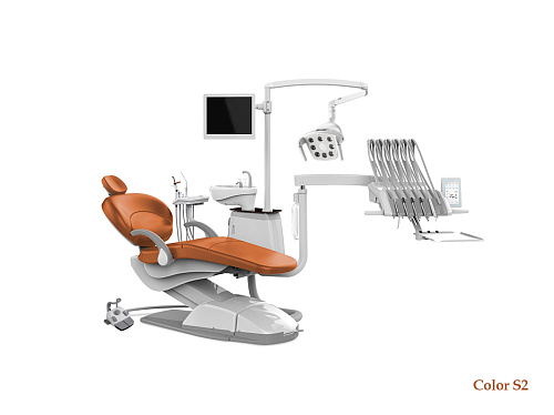 SILVERFOX 8000B-SRS0 – Стоматологическая установка с верхней подачей и с мягкой обивкой