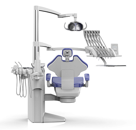 SILVERFOX 8000С CMS0 – Стоматологическая установка с верхней подачей и пневматической системой управления инструментами, подачей воды и воздуха