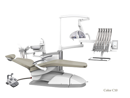 SILVERFOX 8000C-SRS0 – Стоматологическая установка с верхней подачей и с мягкой обивкой