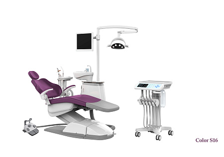 SILVERFOX 8000C-SMS0 CART – Стоматологическая установка с подкатным блоком врача и с мягкой обивкой